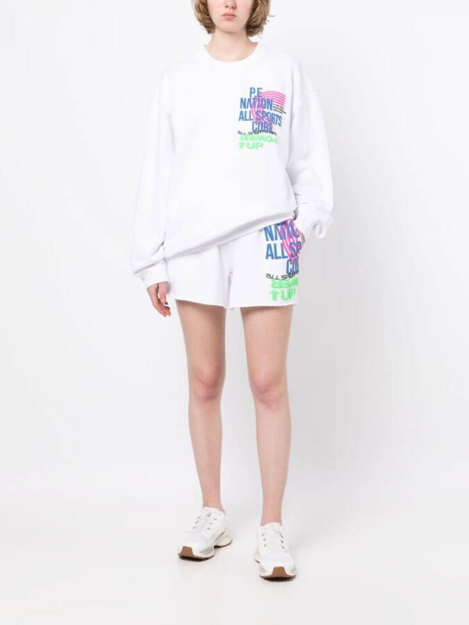 P.E Nation Shorts met elastische taille Wit