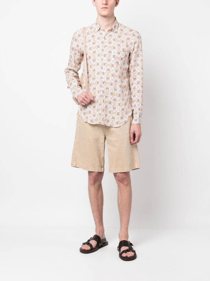PENINSULA SWIMWEAR Overhemd met geometrische print Beige
