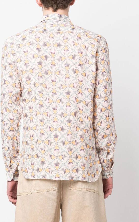 PENINSULA SWIMWEAR Overhemd met geometrische print Beige