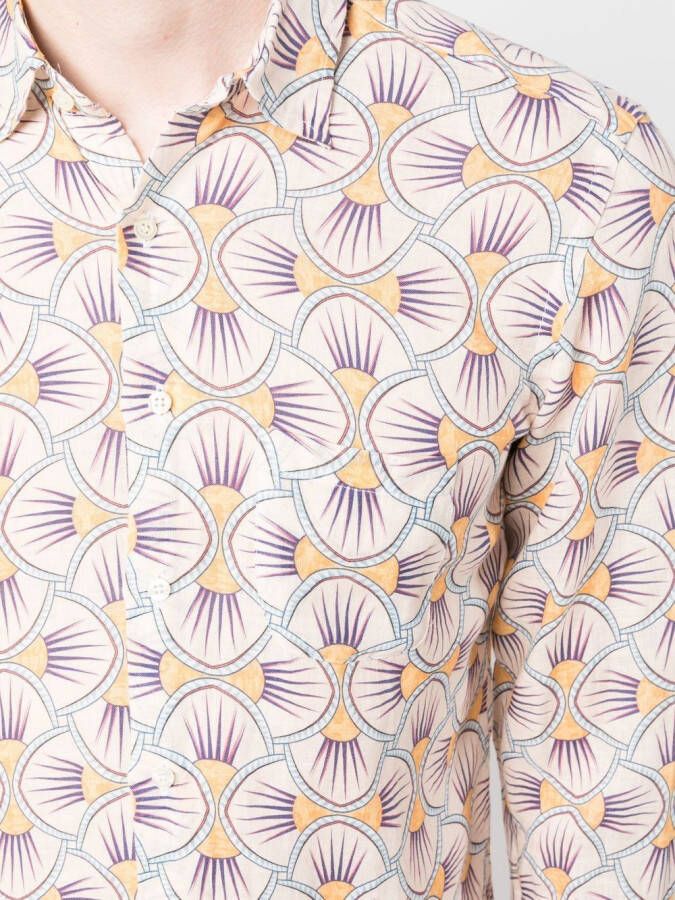PENINSULA SWIMWEAR Overhemd met geometrische print Beige