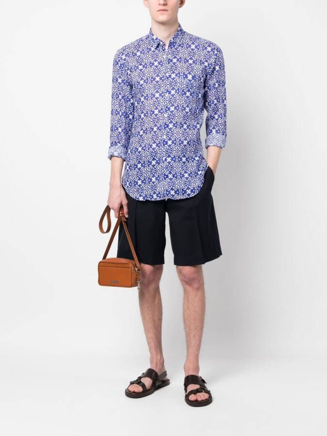 PENINSULA SWIMWEAR Overhemd met geometrische print Blauw