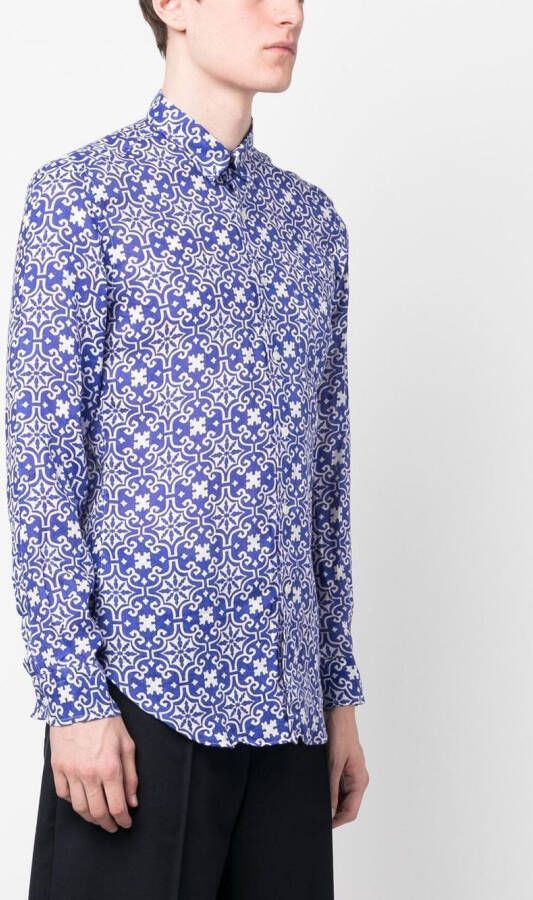 PENINSULA SWIMWEAR Overhemd met geometrische print Blauw