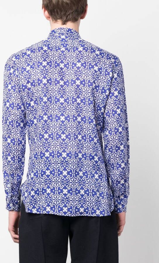 PENINSULA SWIMWEAR Overhemd met geometrische print Blauw