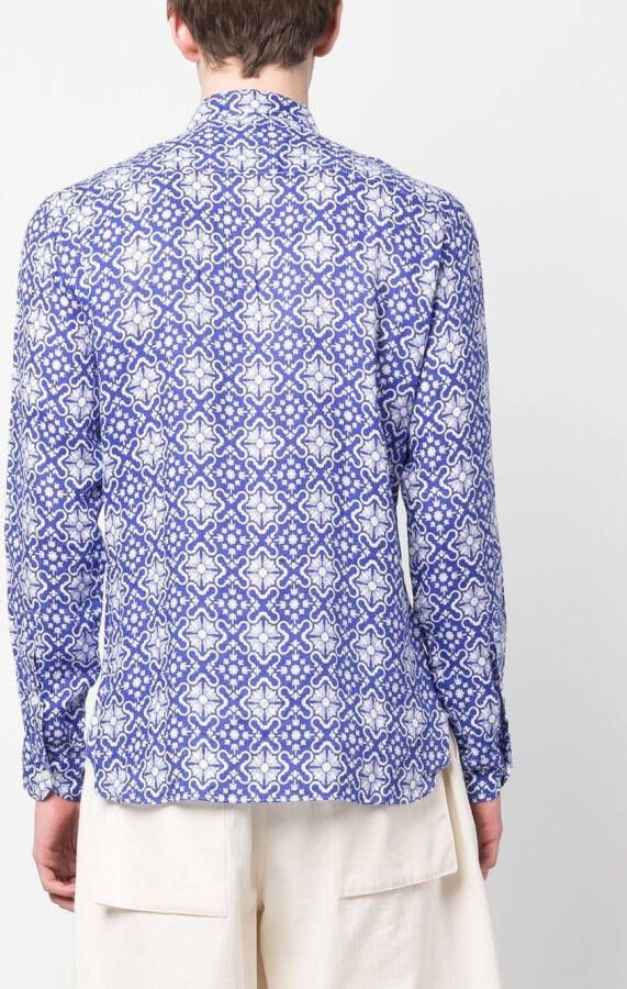 PENINSULA SWIMWEAR Overhemd met geometrische print Blauw