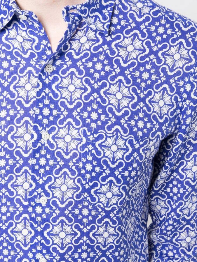 PENINSULA SWIMWEAR Overhemd met geometrische print Blauw