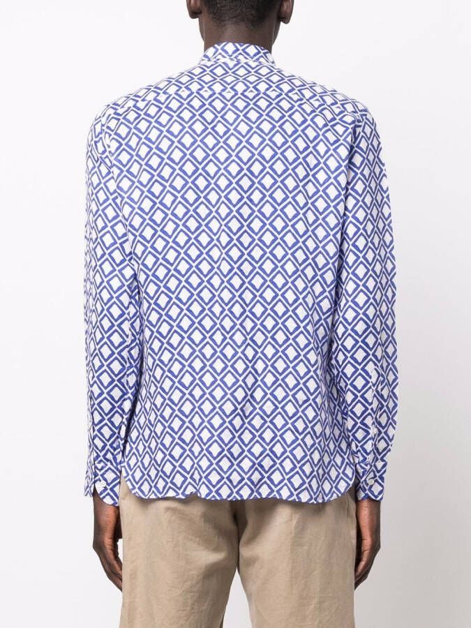 PENINSULA SWIMWEAR Overhemd met geometrische print Blauw