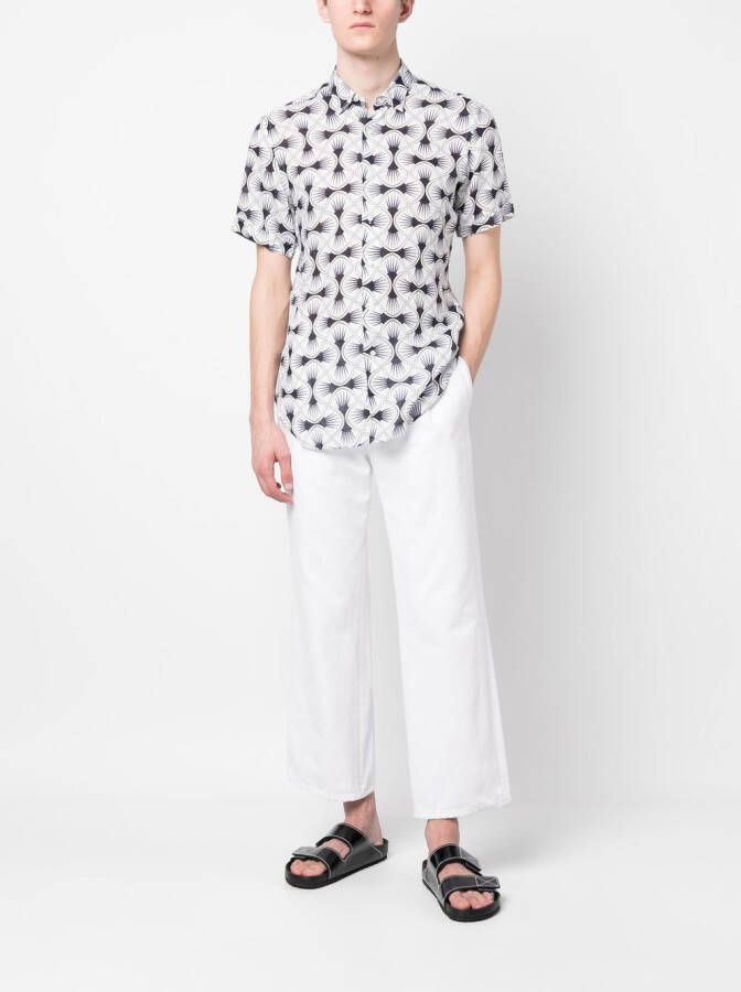 PENINSULA SWIMWEAR Overhemd met geometrische print Wit