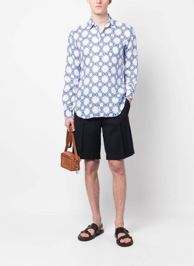 PENINSULA SWIMWEAR Overhemd met geometrische print Wit