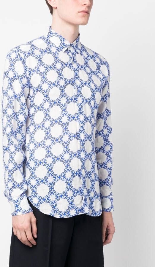PENINSULA SWIMWEAR Overhemd met geometrische print Wit