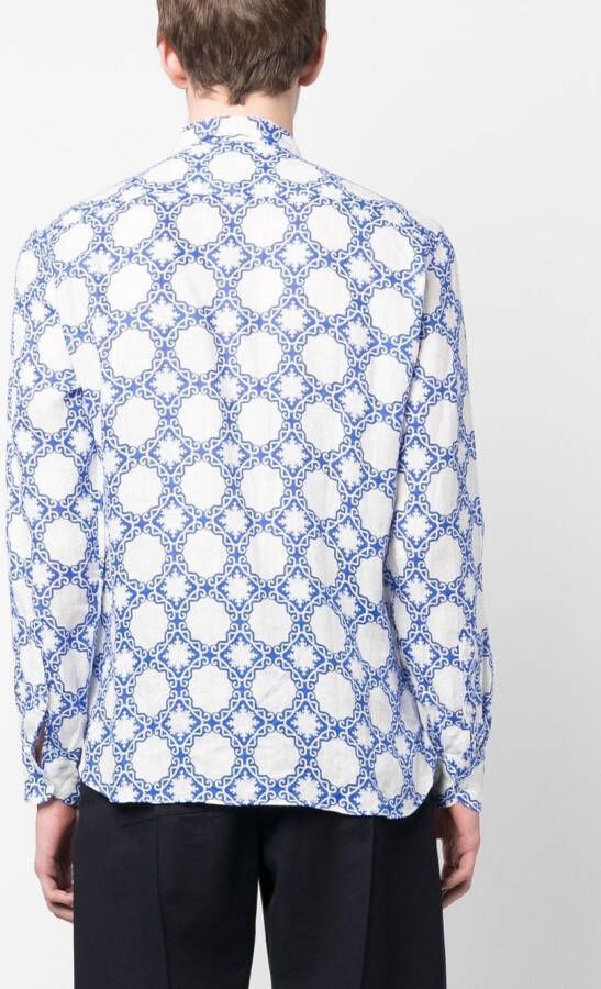 PENINSULA SWIMWEAR Overhemd met geometrische print Wit