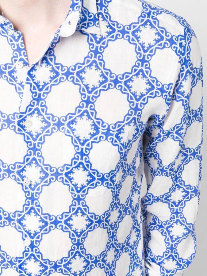 PENINSULA SWIMWEAR Overhemd met geometrische print Wit