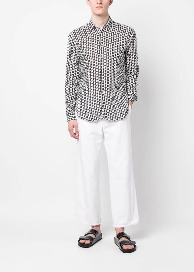 PENINSULA SWIMWEAR Overhemd met geometrische print Zwart