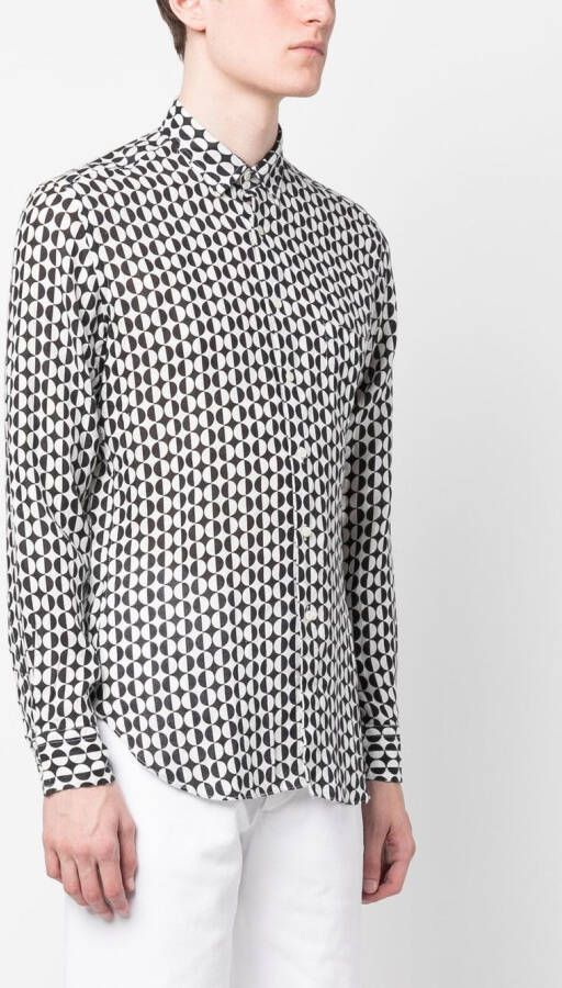 PENINSULA SWIMWEAR Overhemd met geometrische print Zwart