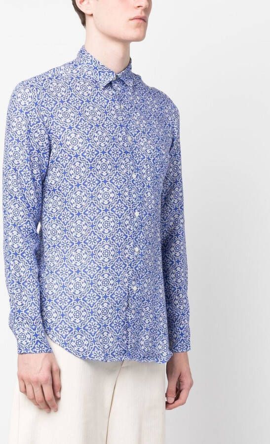 PENINSULA SWIMWEAR Overhemd met grafische print Blauw