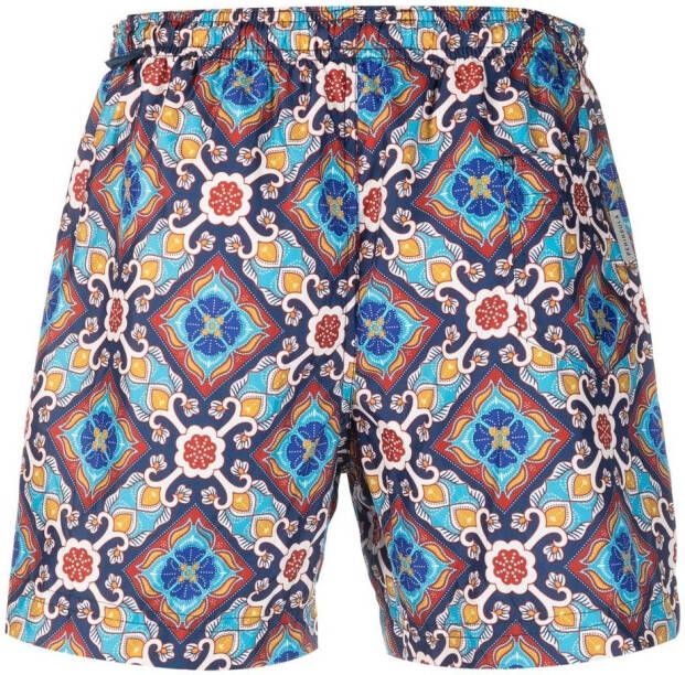 PENINSULA SWIMWEAR Zwembroek met geometrische print Blauw