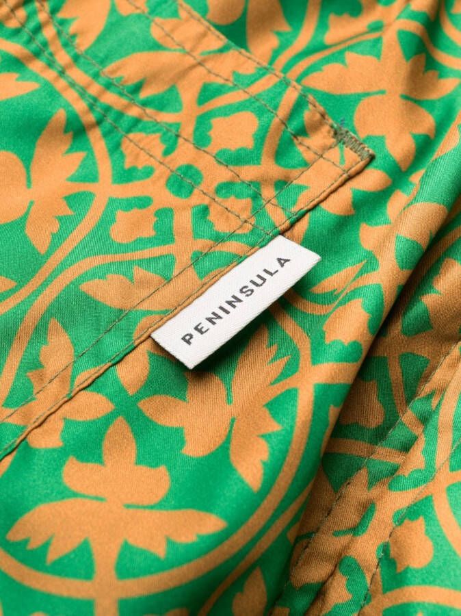 PENINSULA SWIMWEAR Zwembroek met geometrische print Groen