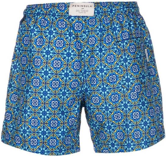 PENINSULA SWIMWEAR Zwembroek met grafische print Blauw