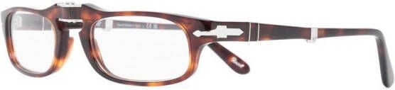 Persol Bril met rechthoekig montuur Bruin