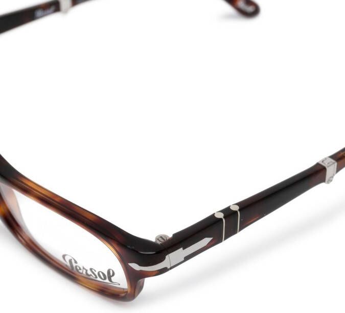 Persol Bril met rechthoekig montuur Bruin