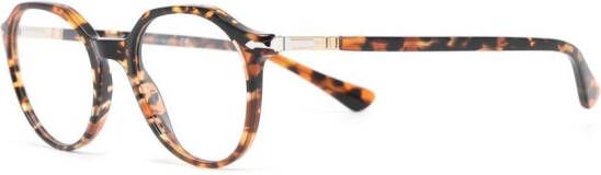 Persol Bril met rond montuur Bruin