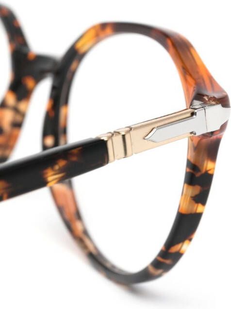 Persol Bril met rond montuur Bruin