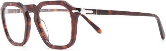 Persol Bril met vierkant montuur Bruin