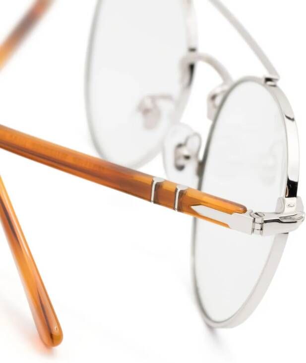 Persol PO1009S zonnebril met rond montuur Zilver
