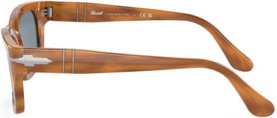 Persol Zonnebril met rechthoekig montuur Bruin