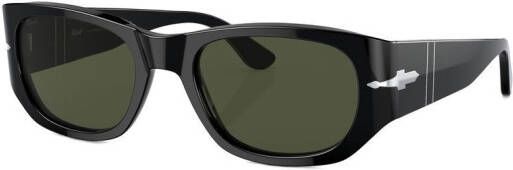 Persol Zonnebril met rechthoekig montuur Zwart
