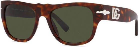 Persol Zonnebril met rechthoekig montuur Groen
