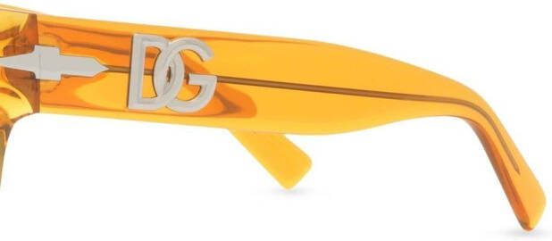 Persol Zonnebril met rechthoekig montuur Oranje