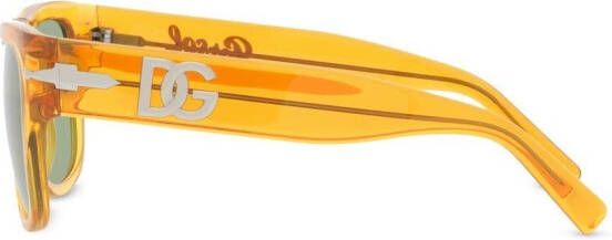 Persol Zonnebril met rechthoekig montuur Oranje