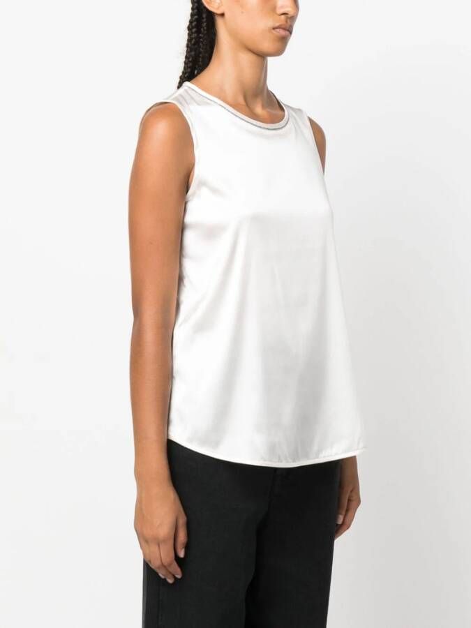 Peserico Mouwloze top Beige