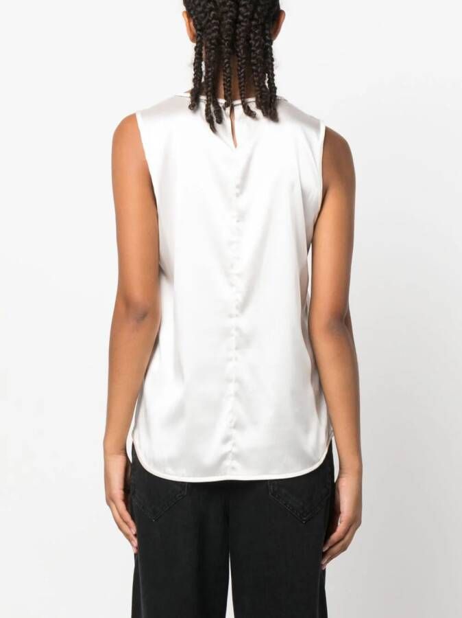 Peserico Mouwloze top Beige