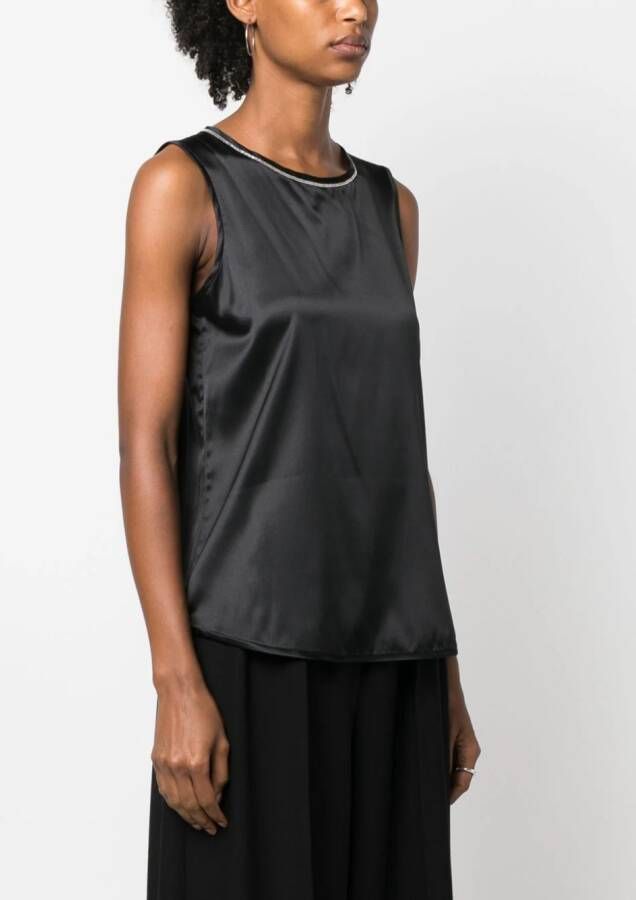 Peserico Mouwloze top Zwart