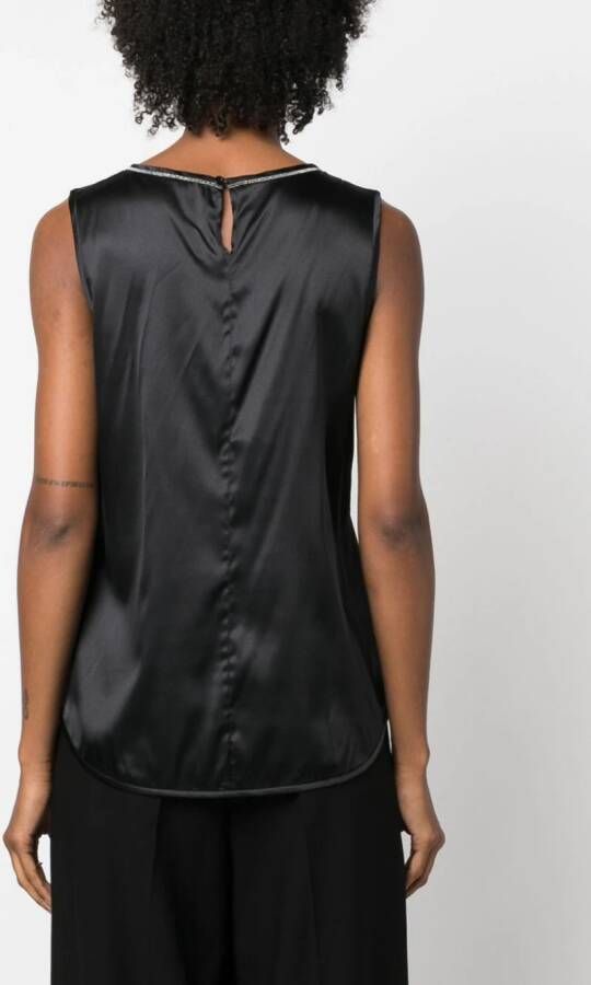Peserico Mouwloze top Zwart
