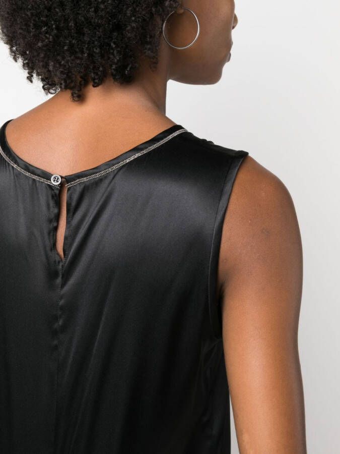 Peserico Mouwloze top Zwart