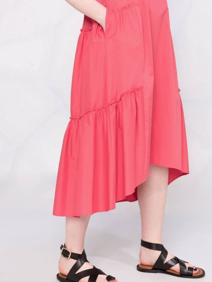 Peserico Gelaagde mouwloze jurk Roze