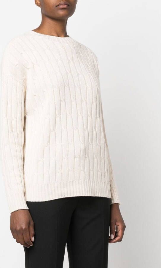 Peserico Geribbelde trui Beige