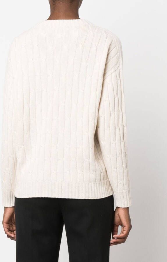 Peserico Geribbelde trui Beige