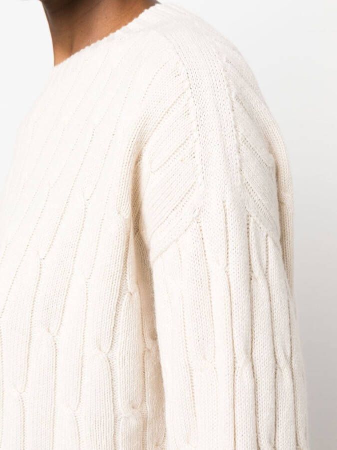 Peserico Geribbelde trui Beige