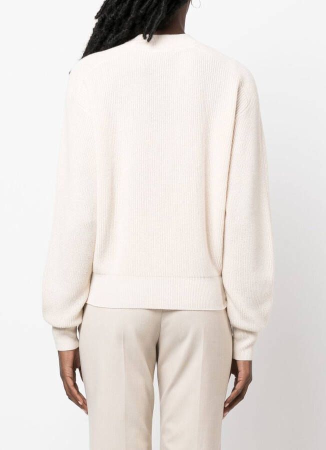 Peserico Geribbelde trui Beige