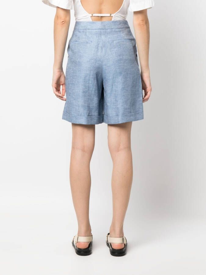 Peserico Linnen bermuda shorts Blauw