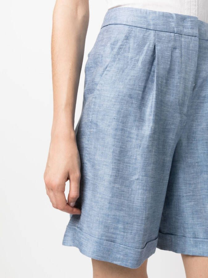 Peserico Linnen bermuda shorts Blauw