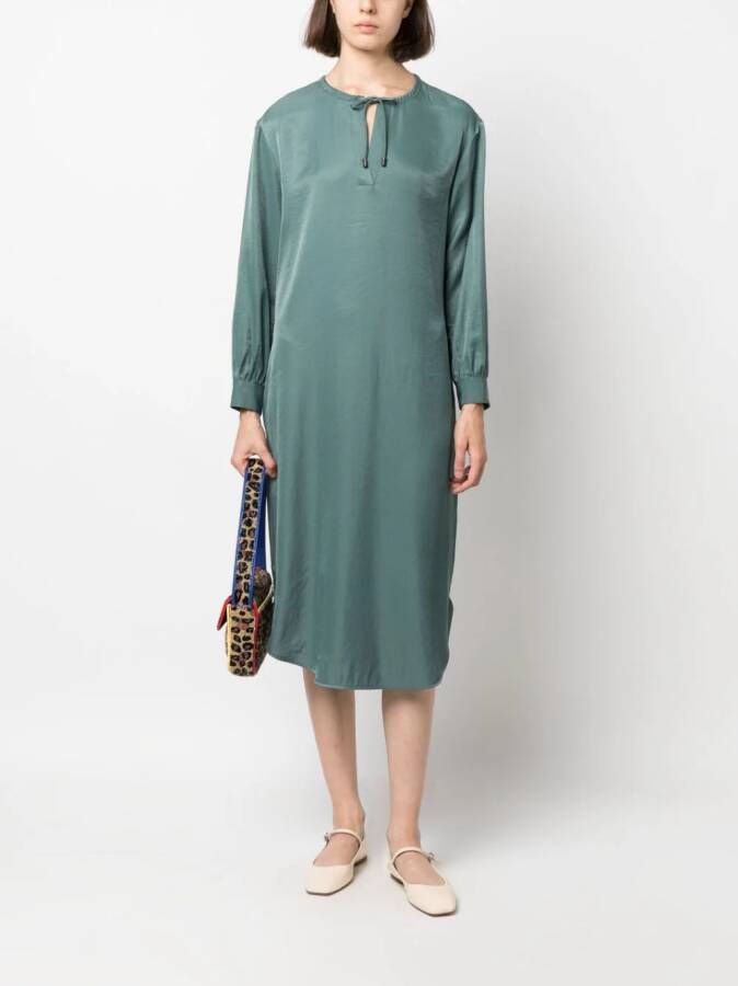 Peserico Midi-jurk met striksluiting Groen