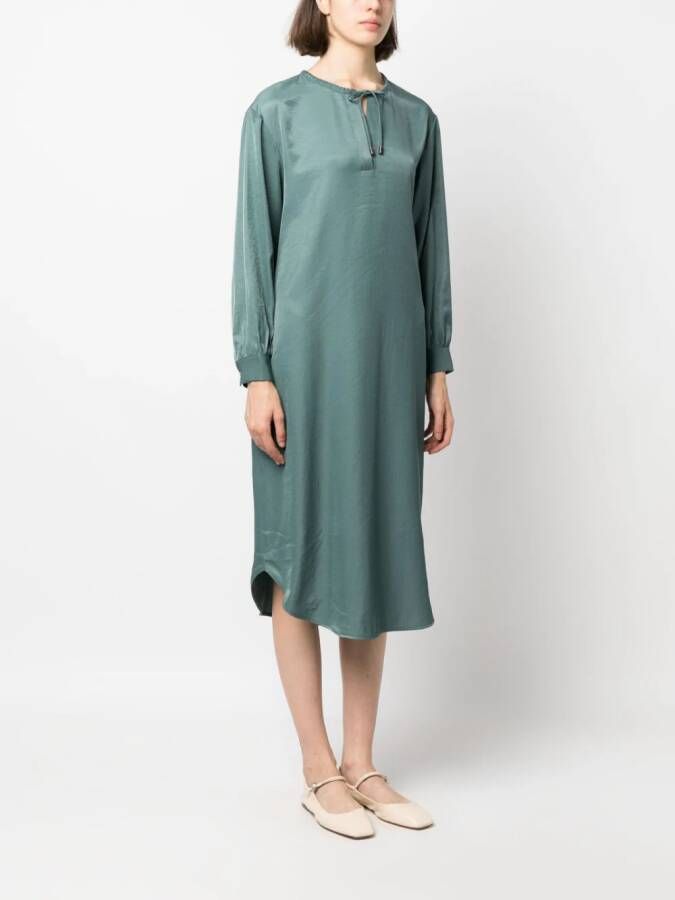 Peserico Midi-jurk met striksluiting Groen