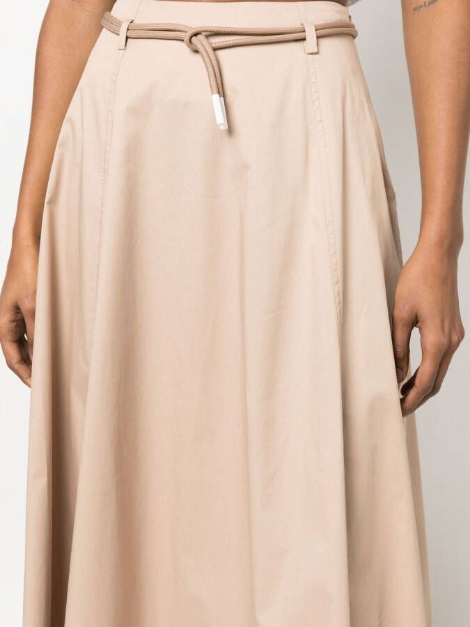 Peserico Midi-rok met ceintuur Beige