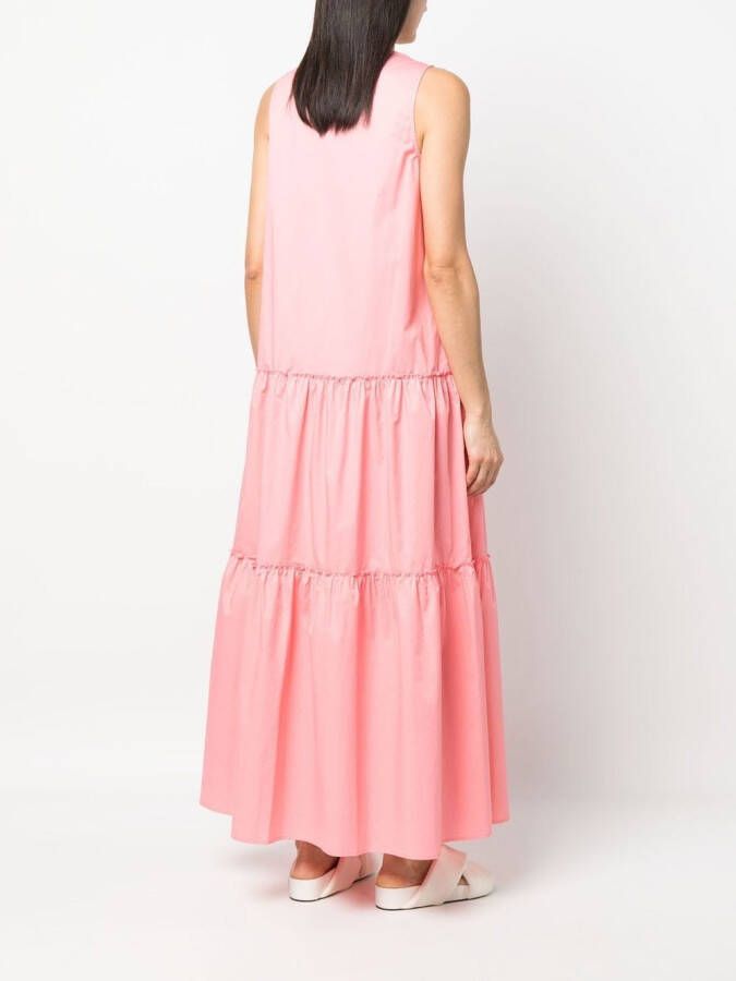 Peserico Mouwloze maxi-jurk Roze