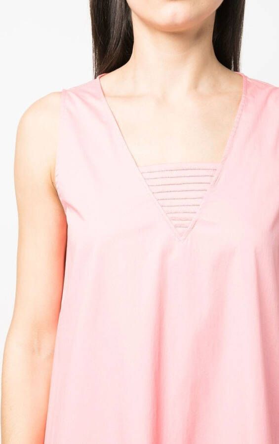 Peserico Mouwloze maxi-jurk Roze