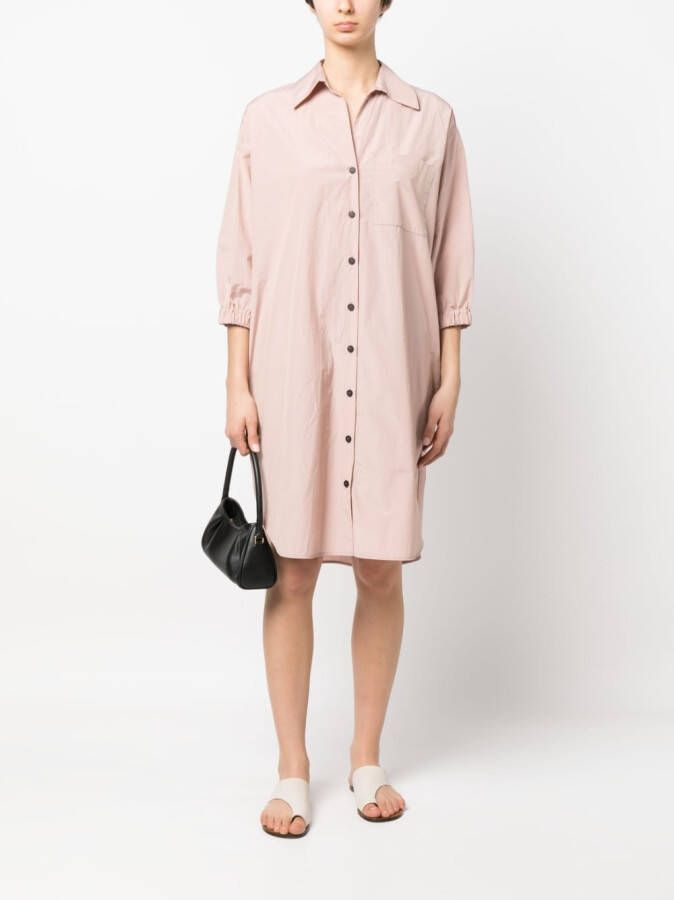 Peserico Blousejurk met cropped mouwen Roze